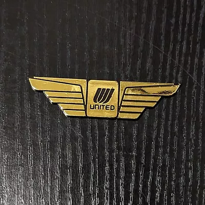 Vintage United Airlines 1980's Gold Tone Plastic Kiddie Wings Pin Nos Pilot  • $6.99