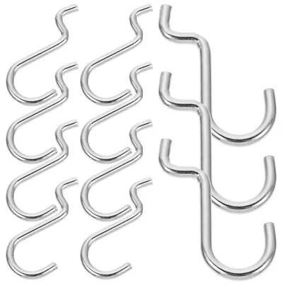  20 Pcs Heavy Duty Coat Hangers Metal Shelves Peg Board Hook Double Line • £6.95