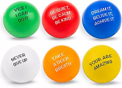 Stress Balls 6 Pack For Kids And Adults - Stress Relief Balls With Motivational • £9.54