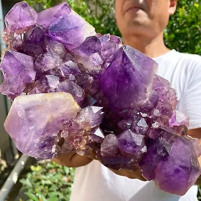 6.73LB Natural Amethyst Point Quartz Crystal Rock Stone Purple Mineral Spe • $33