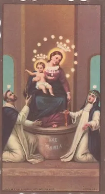 Vintage Holy Card - Our Lady Of The Rosary - Death/funeral Remembrance- 1955  • $2.99