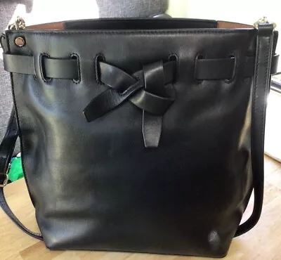 OROTON LEATHER TIED LARGE TOTE BAG BLACK.As New. • $190.97