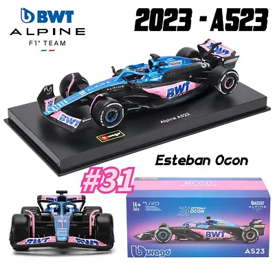 Bburago 1:43 2023 F1 BWT Alpine A523 #31 Esteban Ocon Diecast Model Car + Helmet • $39.70