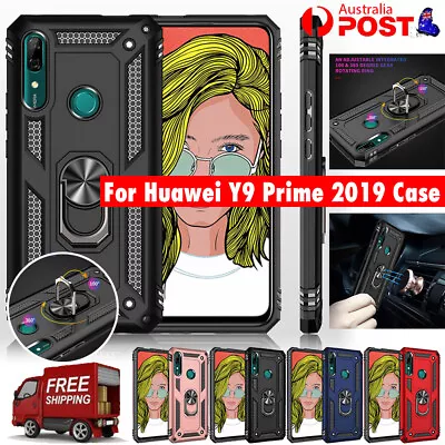 Heavy Duty Shockproof Rugged Bumper Ring Holder Cover For Huawei Y9 Prime 2019 A • $8.08