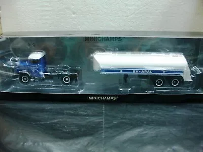 WOW EXTREMELY RARE Man F8 Tank Sattelzug Aral 1954 Blue/ Whi 1:43 Minichamps-860 • £198