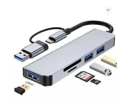 $11.50 • Buy USB 3.0 And USB-C 3-PORT HUB SD MicroSD Card Reader Type-C Adapter *NSW STOCK*