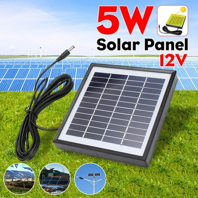 $21.40 • Buy 3 Meters Cable 5W 12V Polysilicon Solar Panel Charger For Outdoor Light Camera  