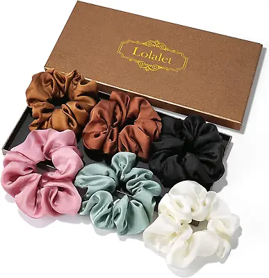 6 Pcs  Silk Hair Scrunchies For Women Girls Satin Hair Ties No Damage Breakage  • £12.73