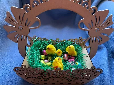 £5.99 • Buy Wooden MDF Easter Basket Craft Blanks To Be Decorated