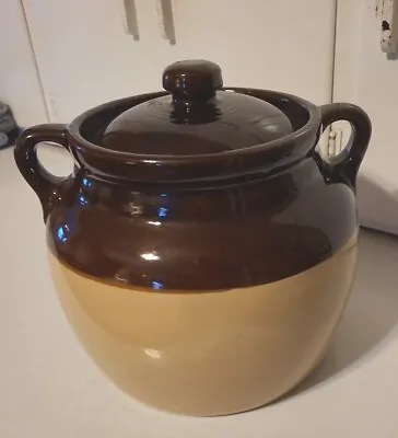 Vintage Monmouth Pottery. Bean Pot With Lid. EUC. USA MADE One Gallon Capacity • $68