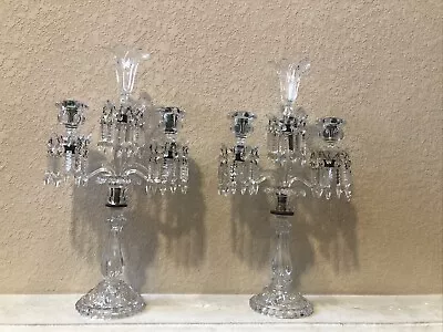 $4600 • Buy Pair Of Original Antique Crystal Baccarat 2 Arm Candelabra With Finale.
