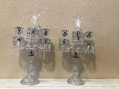 Pair Of Original Antique Crystal Baccarat 2 Arm Candelabra With Finale. • $4100