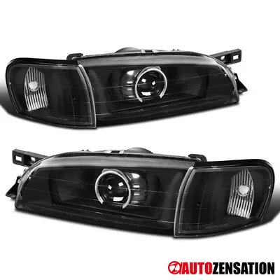 Fits 1995-2001 Subaru Impreza Black Projector Headlights+Black Corner Lamps Pair • $150.08