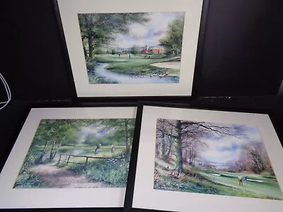 £29.99 • Buy 3 X Terry Harrison Black Framed & Mounted Golf Prints - 54.5cm X 45.5cm