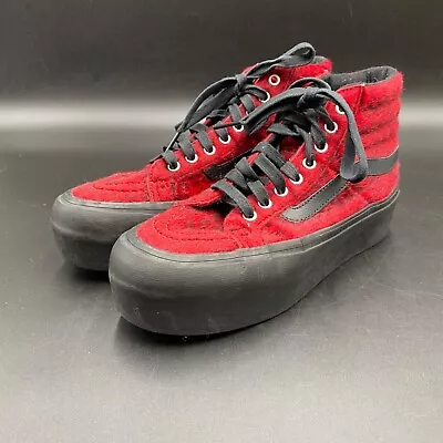 Vans Sk8 Hi Platform Studded Red/Black Leopard Sneakers Women's Size 5.5 • $45