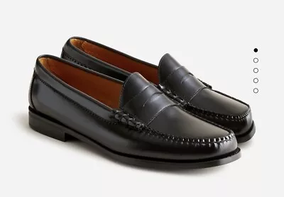 J.Crew Camden Leather Loafer 10D Dress Black Penny Loafer Mens Dress Shoes AV166 • $59