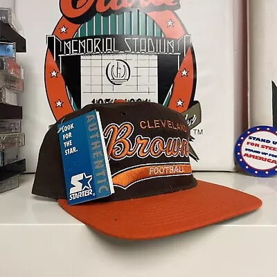 Vintage Cleveland Browns Snapback Hat Script Starter 100% Wool • $250