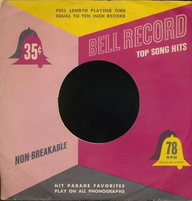 78 RPM Company Logo Sleeves-POST-WAR-BELL 7 Inch Fuchsia • $6