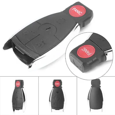 Remote Prox Smart Key Blank Shell Case Fob Fit Mercedes Benz 4 Buttons Chrome • $13.38