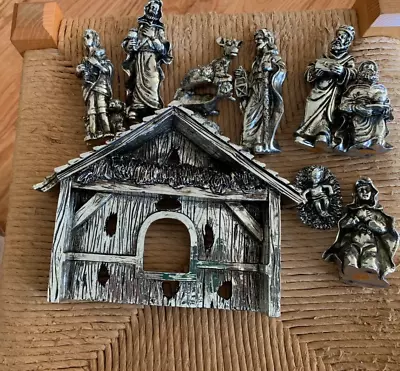 Vintage Nativity Manger 11 Piece Set International Silver Company Box Christmas • $30