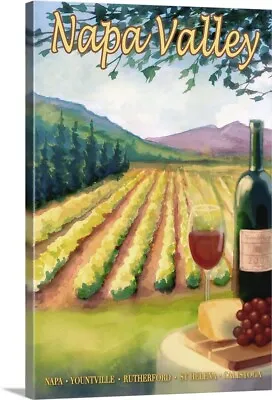 Napa Valley Wine Country: Retro Travel Canvas Wall Art Print  Home Decor • $379.99