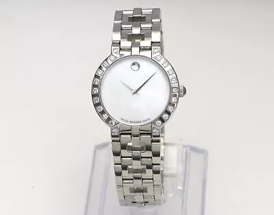 Movado Estimo 25mm Diamond MOP  84 A1 1843S Mother Of Pearl Ladies Wrist Watch • $595