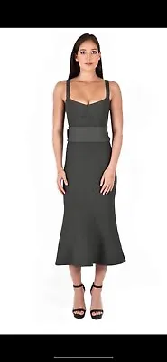 $475 • Buy Scanlan Theodore Crepe Knit Bralette Dress In Khaki Size Medium
