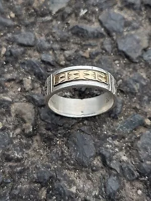 Vintage Sterling Silver & 14k Gold Southwestern Handmade Ring  • $39.99