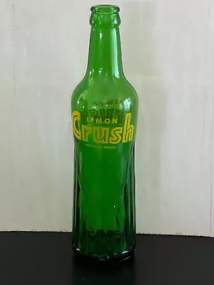 Lemon Crush Soda Bottle - Vintage - 12 Oz - Green - Made In Mexico  • $39.99