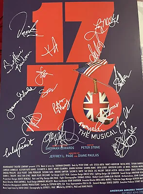 $149.99 • Buy 1776 Broadway Cast Signed Musical Poster Lloyd  Playbill