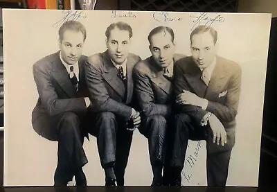 Rare COLOR Still THE FOUR  MARX  BROTHERS SIGNED • $13