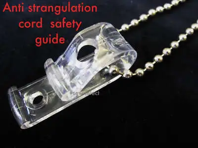 2 Clear Roller Blind Chain Cord Safety Guides P Clips  Child Children Safe Clip • £2.09