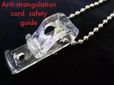 2 Clear Roller Blind Chain Cord Safety Guides P Clips  Child Children Safe Clip • £2.15