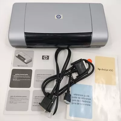 HP DESKJET 450CI Mobile Printer Used  Manual Two Parallel Cables Gray 6 X 13 .  • $18