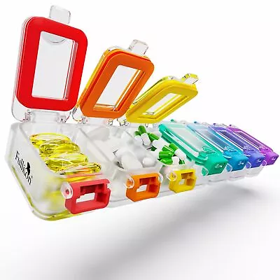 Fullicon Weekly Pill Organizer 7 Day Ultra Moisture And Spill Proof Daily Pil... • $21.99