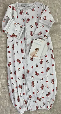 Boys Preemie Boutique Fire Truck  Convertible Gown Sleeper NEW NWT Magnolia Baby • $19.99