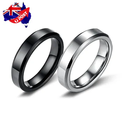 Titanium Stainless Steel 4mm Brushed Finish Men Women Wedding Band Comfort Ring • $4.95