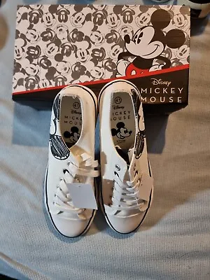 Disney Mickey Mouse Women’s Sneakers Canvas Lace Up Shoes Size 7 BNWT • £29.99