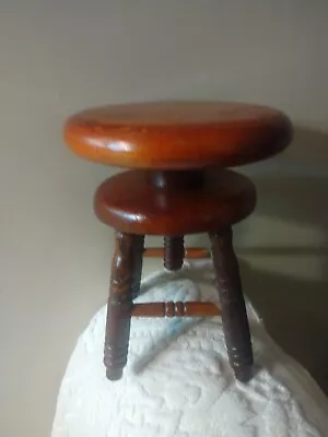 Vtg Salesman Sample Miniature Wood  Piano Stool Adjustable 7  Nice Quality Look • $43