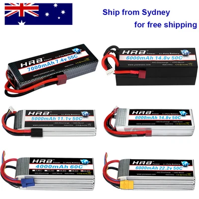 $69.99 • Buy HRB 2S - 6S 4000mAh 5000mAh 6000mAh Lipo Battery For RC Drone Airplane Truck Car
