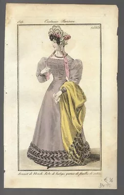 2 Journal Des Dames  Fashion Plates  Costume Parisien  1825  1826  Shawl   Hats • £10.99