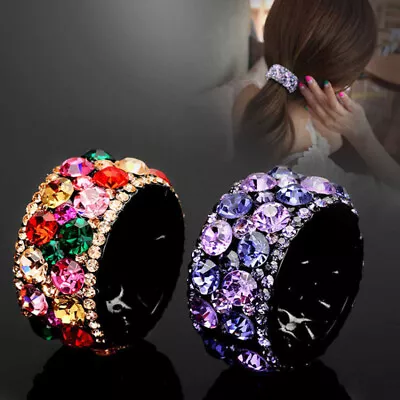 Women Rhinestone Hair Claw Clip Ponytail Hairpin Holder Crystal Accessories Gift • $0.98