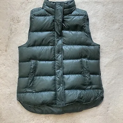 EUC J. Crew Women's S Small Quilted Puffer Teal Green Down Vest • $19.99