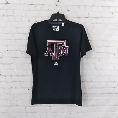 Adidas T Shirt Mens Small Black Texas A&M Short Sleeve Crew Neck • $16