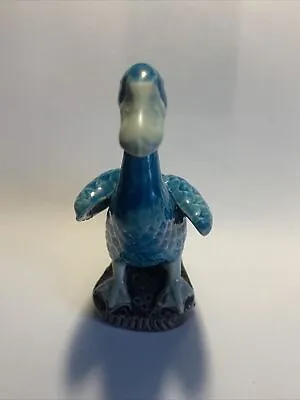 Vintage Japan Majolica Porcelain Turquoise 1950s - 1960s Duck 4.25” High • $25