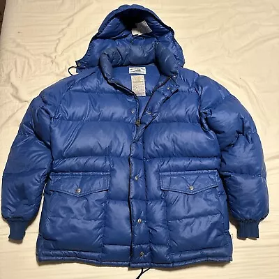 Vintage 70s 80s Pacific Trail Blue Insulated Puffer Down  Jacket Size Large • $49.99