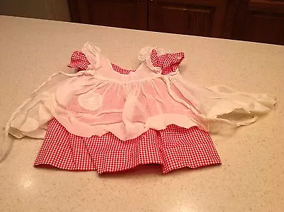 Vintage 19  Princess Elizabeth McGuffy Ana Red White Check Dress & Overdress • $99.99