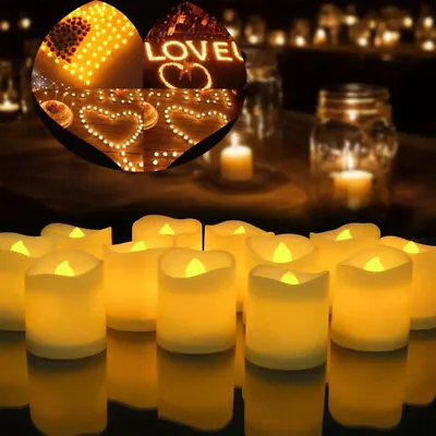 24PCS Flameless Votive Candles Battery Operated Flickering LED Tea Light Decor • $11.70