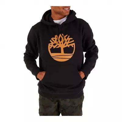 Men's Timberland Black/Wheat Boot Tree Logo Pullover Hoodie • $57.70