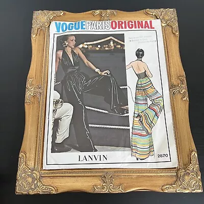 Vintage 1970s Vogue Paris 2870 Lanvin Disco Top + Pants Sewing Pattern 10 CUT • $70